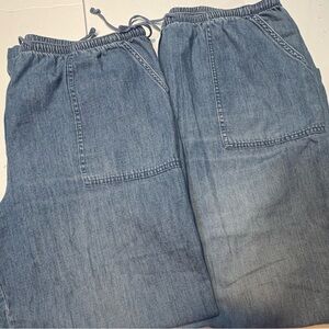 Two pair Vintage L.L.Bean Elastic Waist Jeans relaxed fit 100% cotton large
